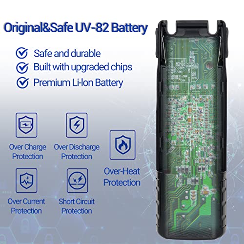 Baofeng 2 Pack Bl-8 3800Mah Li-Ion High Capacity Extended Battery With Wired Charging Port Compatible Uv-82Hp Uv-82C Mirkit Uv-82 Mk3/5 Btech Gmrs-V1 Murs-V1 Etc Two Way Radio #TOP3