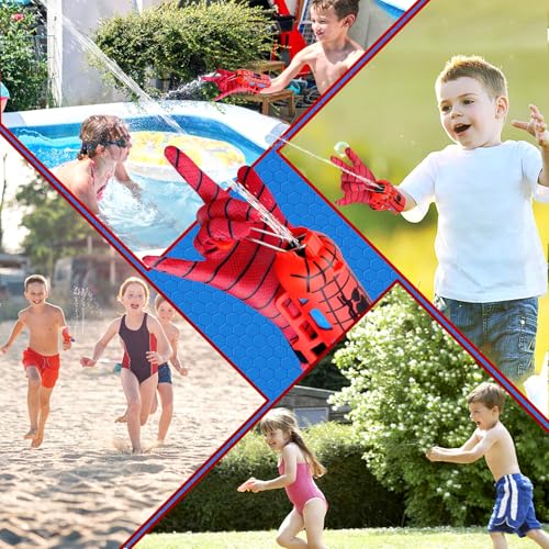 Aooess Spider Water Gun for Kids: Superhero Squirt Toy Spider Web Shooter Wrist-Mounted, Water Blaster for Kids 4-8 Superhero Cosplay Toy for Outdoor Summer Fun Gift for Kid 4 5 6 7 8 9 10 Years Old by Aooess - Image 5