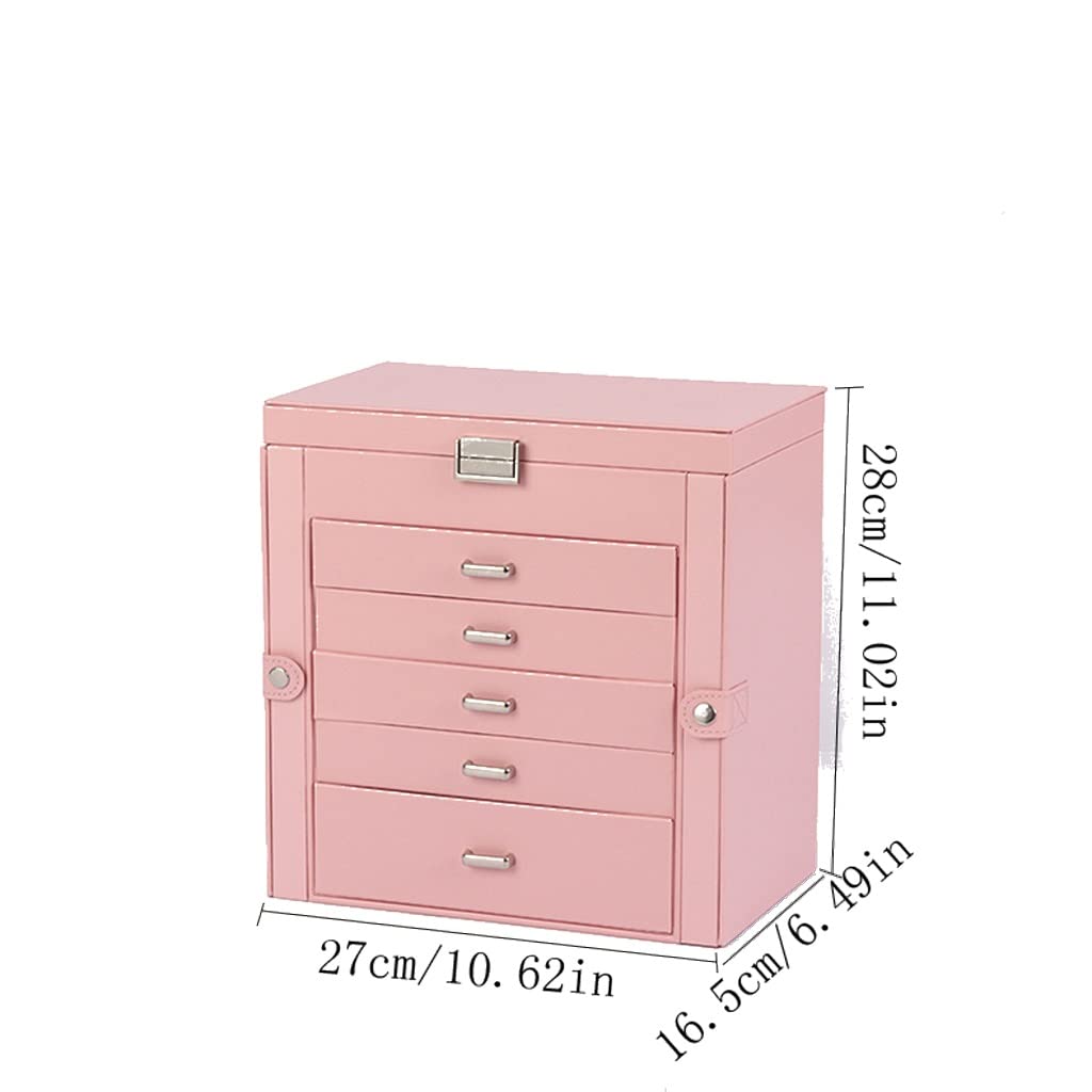 Jewelry Box Organizer Jewelry Box PU Princess Jewelry Five-Layer Storage Box Jewelry Box Jewelry Organizer Small (D 27x16x28cm) (D 27x16x28cm)
