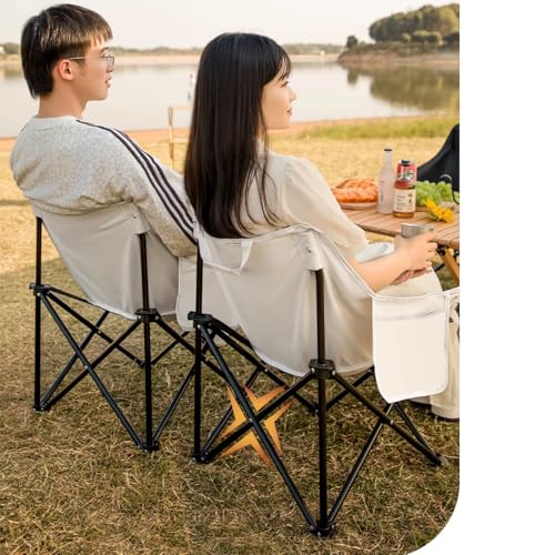 Silla Plegable para Camping Ultraligera Herb Life, Capacidad 450 Libras, Color Off-white, Marco de Acero Inoxidable, Ideal para Adultos al Aire Libre miniatura 2