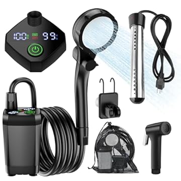 portable heated shower for camping