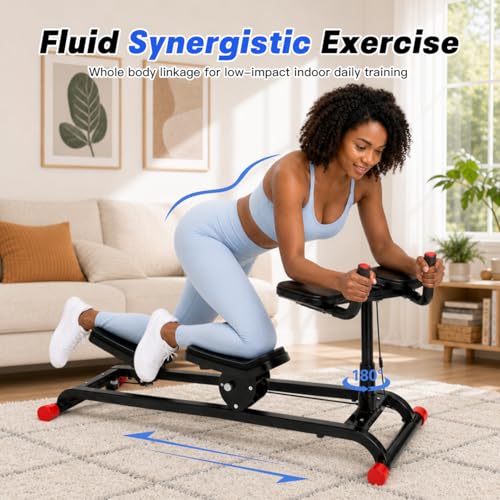 Image of Spine Twist Stretcher, Crawling Workout Machine - Full Body Low-Impact Cardio Machine with Adjustable Hand Grips for Home & Gym, Abdominal, Waist and Core Training, Up to 330lb Capacity