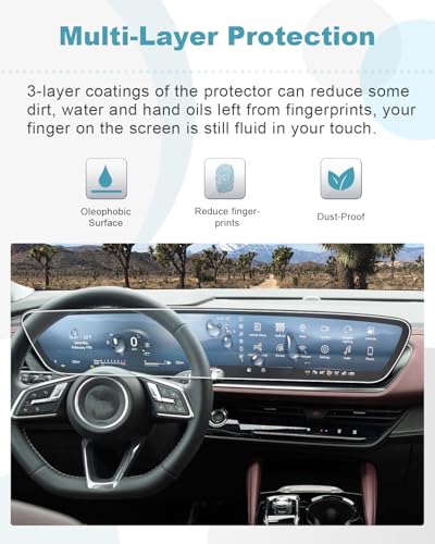 Image of CDEFG 2PCS for 2024 2025 Buick Envision /2025 2026 Enclave Screen Protector, 2025 Buick Envision 2025 Enclave Accessories 30-inch Screen Cover Center Touchscreen Protector HD Clear Anti Glare