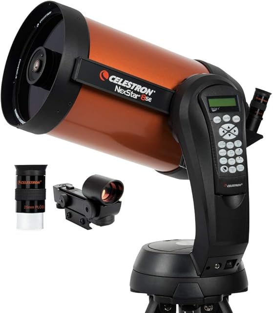 Celestron 11069 NexStar 8SE Computerised Schmidt-Cassegrain Telescope with Advanced GPS, Astroimaging and AutoAlign Features, Black/Orange