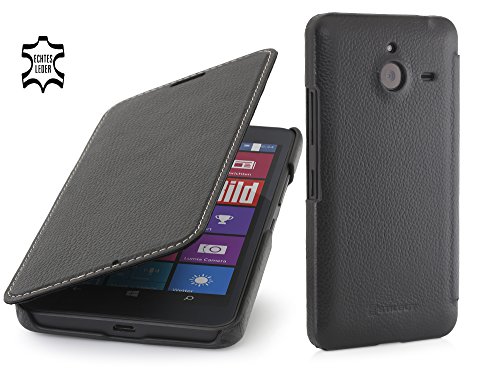 StilGut Book Type Case sin Cierre Clip, Funda de Piel para el Microsoft Lumia 640 XL / 640 XL Dual SIM, Negro