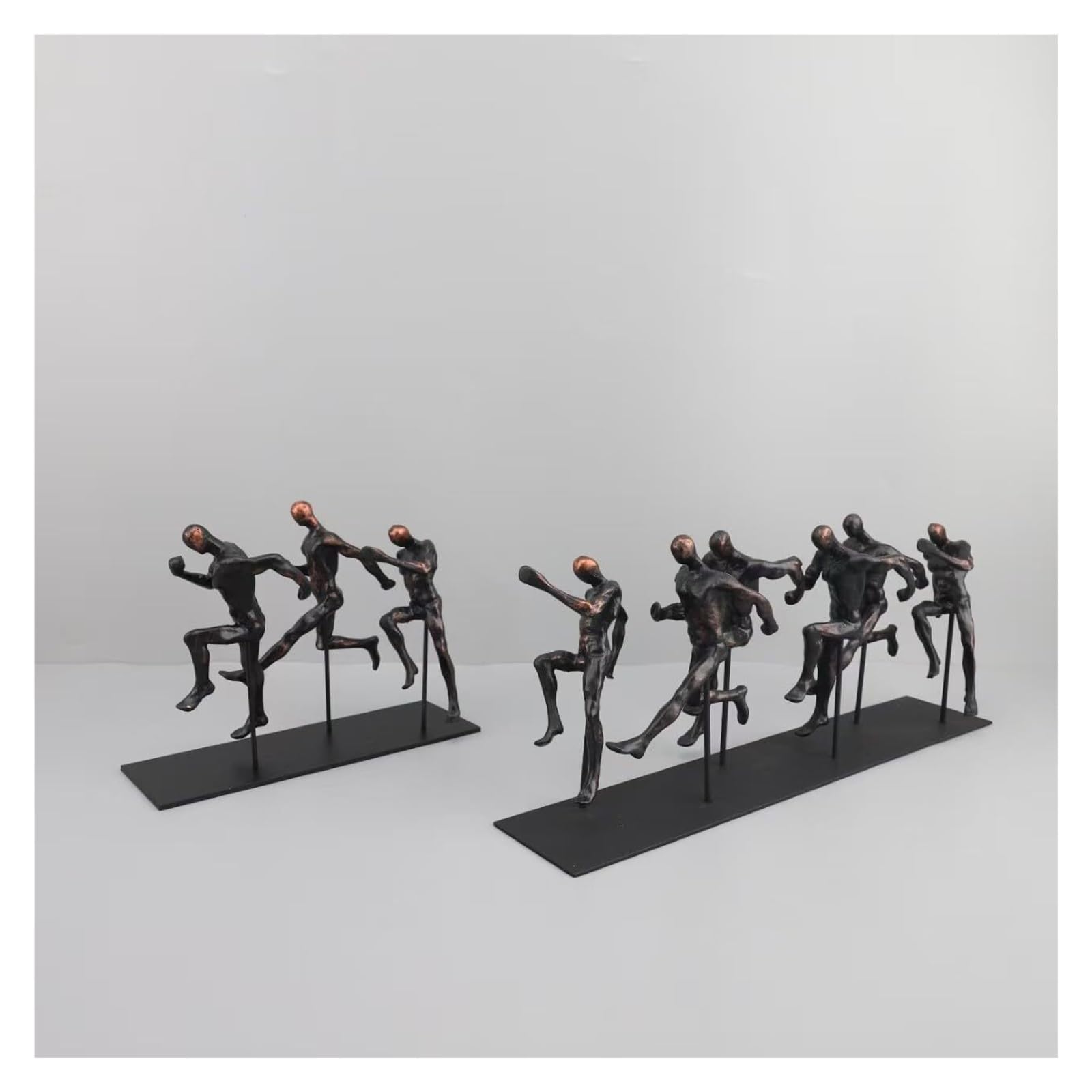 Wystrój pokoju nordycki retro figurka do biegania rzeźba statuetka atletyczna sprinterzy figurka dekoracja zabawne akcesoria na biurko (brązowy kolor trio)