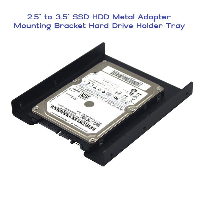 Image of XIKKART 2.5 inch to 3.5 inch SSD HDD Metal Adapter Bracket | Hard Drive Mounting Tray Caddy for PC Case | SSD to HDD Converter Holder for Desktop Installation | Durable Metal HDD /SSD Mounting Kit (Pack of 1)