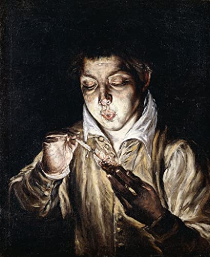 Impressions peinture El Greco tableau abstrait de garçon à la bougie en affiche