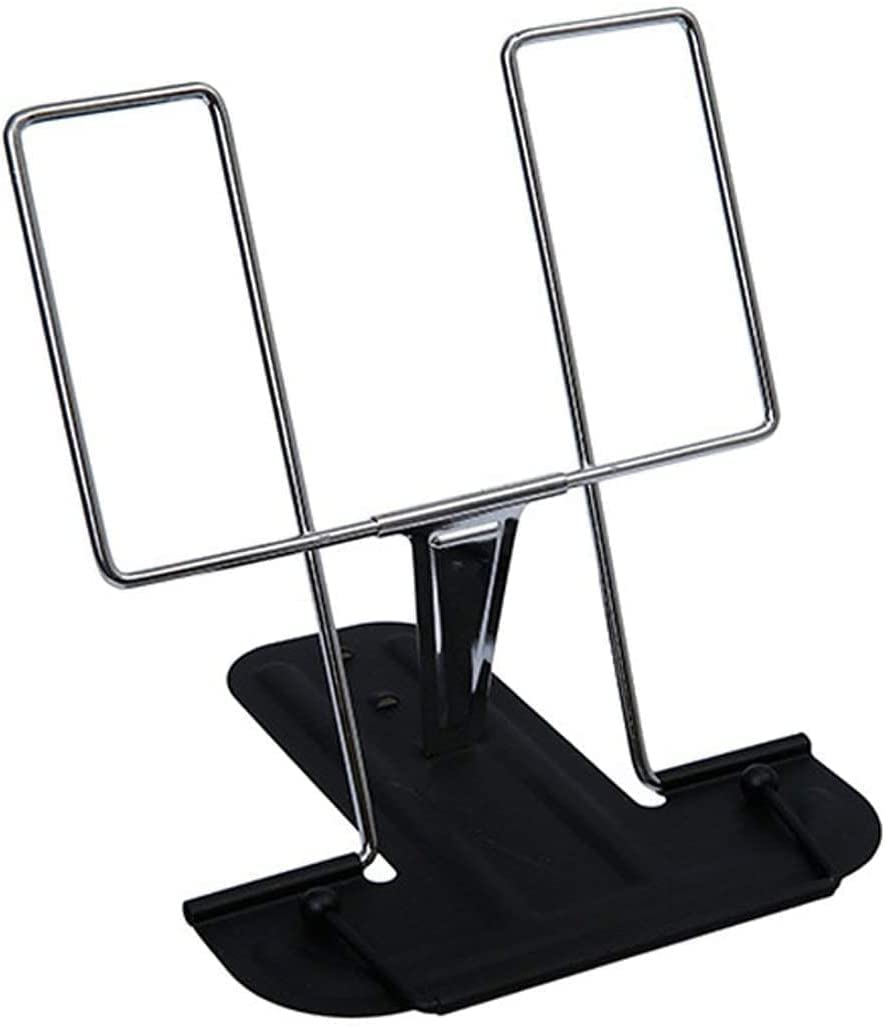 Soporte de Lectura, Soporte de Libro de Metal, Atril de Lectura, Porta Receta Atril para Libros Ajustable Soporte de Libros Multifuncional para Recetas Leer Tablet (Negro)