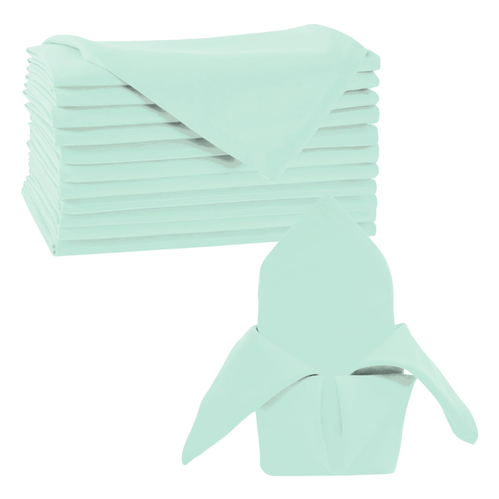Trimming Shop 20 x 20 Inch Mint Green Cloth Napkins 100% Polyester, 6pcs