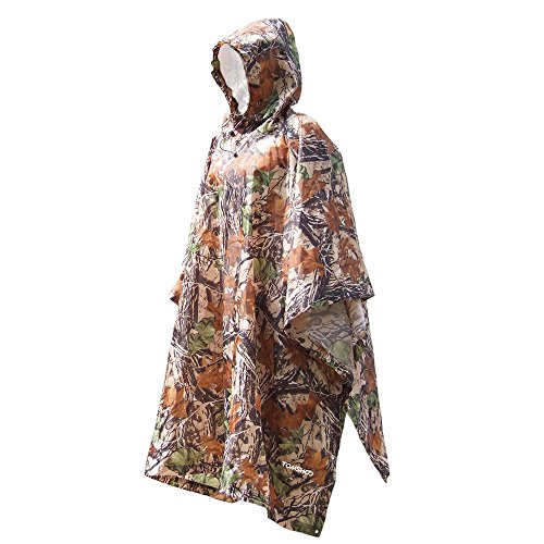 TOMSHOO Regenjassen, regenponcho, waterdichte regenjas voor jacht, camping, vrije tijd, camouflage, regenponcho