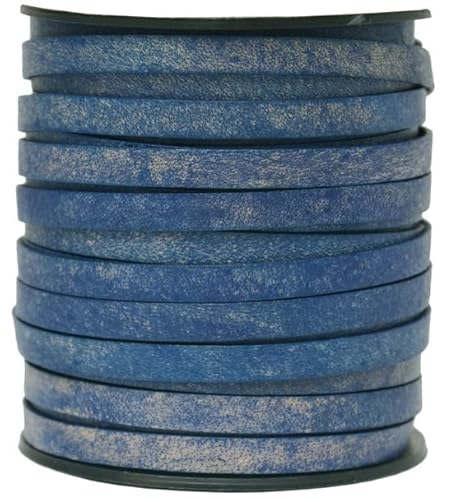 Xsotica Flat Leather Cord 5.0 Mm (Denim Blue, 10 Meter) #TOP21