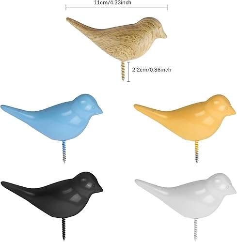 Miniatura 2 de 5 ganchos de pared decorativos de pájaros, decoración creativa de primera calidad, pájaros decorativos para decoración de sombrero, toallero, bolsa