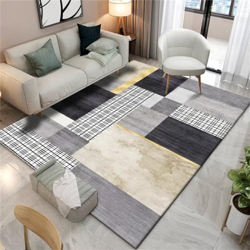 Tapis protection sol 160x230cm grand format carré géométrique