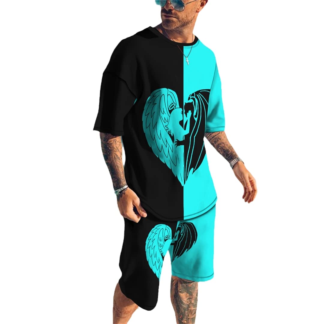 Ensemble homme t-shirt 3D et short décontracté ample pour masquer les rondeurs - 6