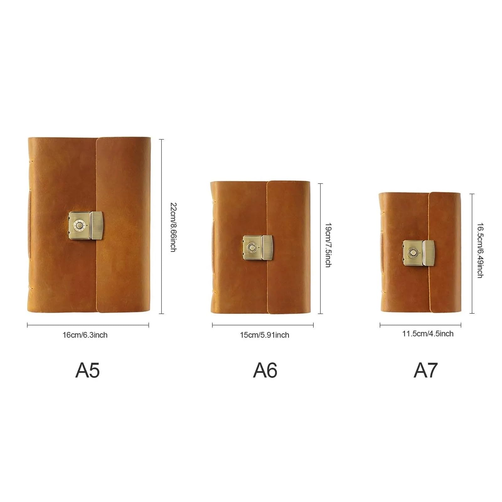 Tagebuch mit schloss Vintage-Notizbuch aus handgefertigtem Leder, antikes Crazy Horse-Tagebuch mit Passwortsperre, magischer Stil (A5, A6, A(A5 brown)