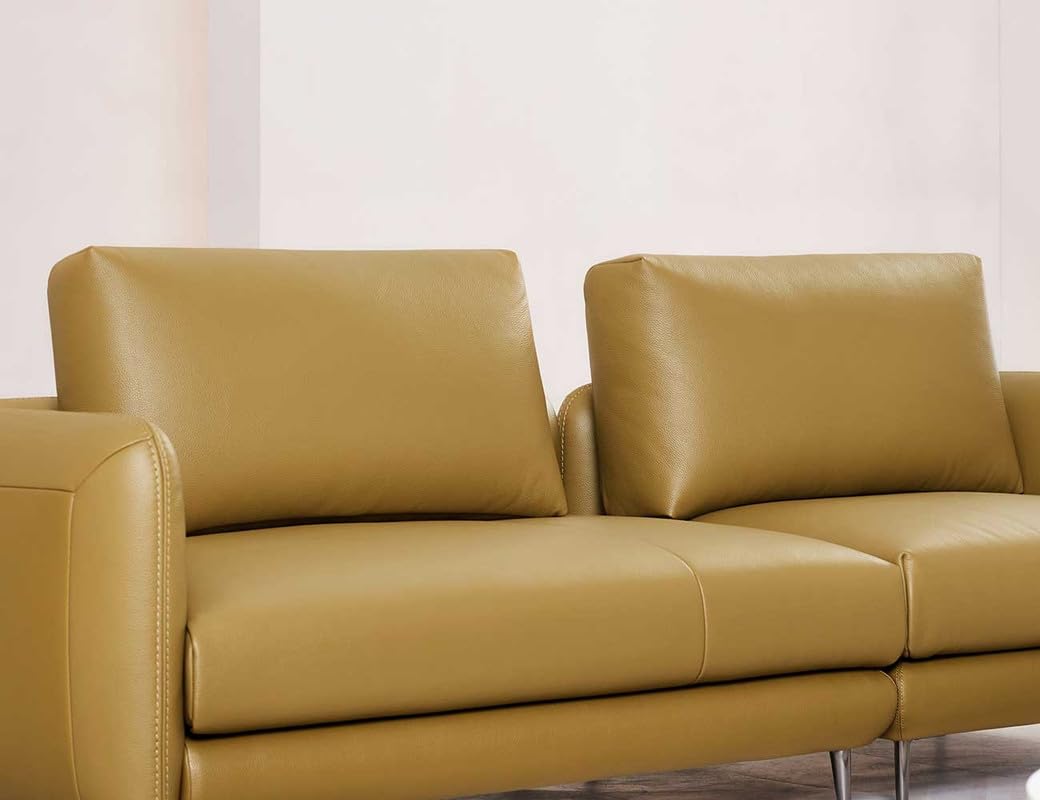 Fabrique Monst - 2 Seater Moden & Stylish Design Leatherette Sofa Set | Premium, Luxuries, Standard | for Living Room, Bedroom, Office, Hotel & Lounge | Comfortable Dark Yellow | 1+1 Sofa's 2