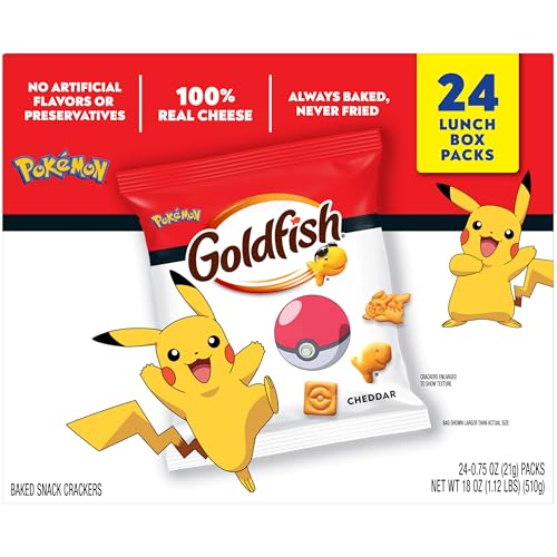 Image of Goldfish Pokemon Cheddar Crackers, 24 Lunch Box Packs