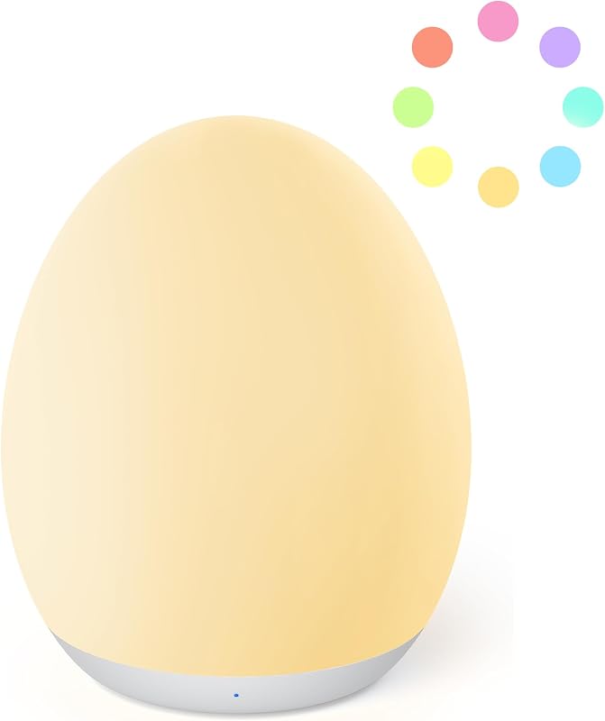 sympa Éjszakai Lámpa Babáknak, Szilikon LED Etetőlámpa 8 Színnel, Dimmer, 1H Timer, USB-C Töltés