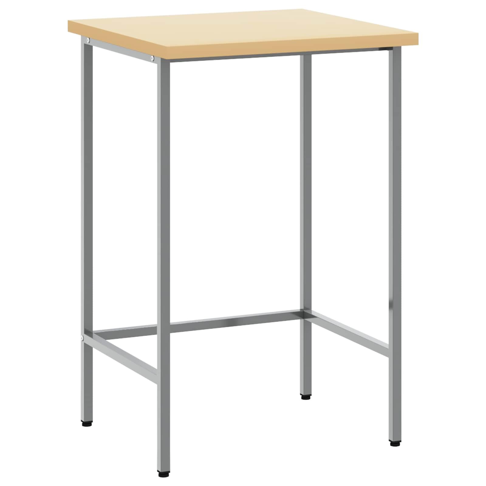 vidaXL Ecktisch Grau 55 x 55 x 85 cm Stahl und hochwertiges Holz, Verstellbare Füße, moderner Ecktisch, quadratisch, stylisches Möbel, platzsparend für Wohnzimmer