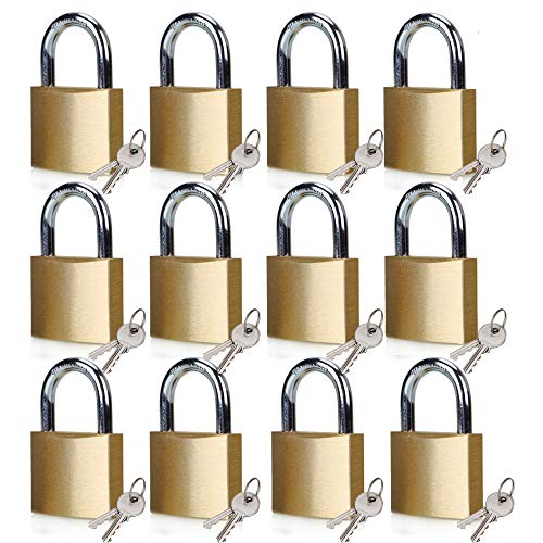 ABRAFOX Lock Solid Brass Keyed Different Padlock-12pack(24 Keys) ABRAFOX Lock Solid Brass Keyed Different Padlock-12pack(24 Keys)