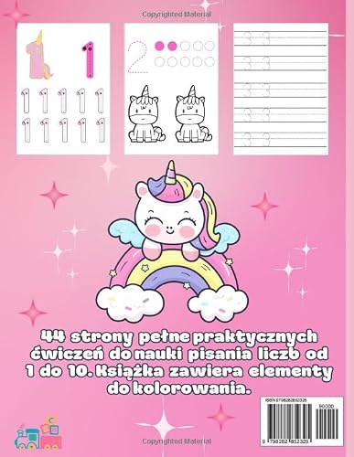 Poznaję liczby - zeszyt ćwiczeń: Nauka pisania liczb od 1 do 10 dla dzieci w wieku 3, 4, 5, 6 lat.