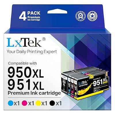 950xl and 951xl Ink cartridges Combo Pack Compatible for HP 950 951 Ink Cartridges Combo Pack for HP OfficeJet Pro 8600 8610 8630 8620 8615 8625 8100 276DW 251DW Printer (4 Pack)
