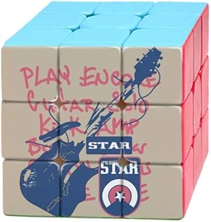 Guitar Music Instrument Doodle Pattern Magic Cube Puzzle 3x3 Toy Game Play