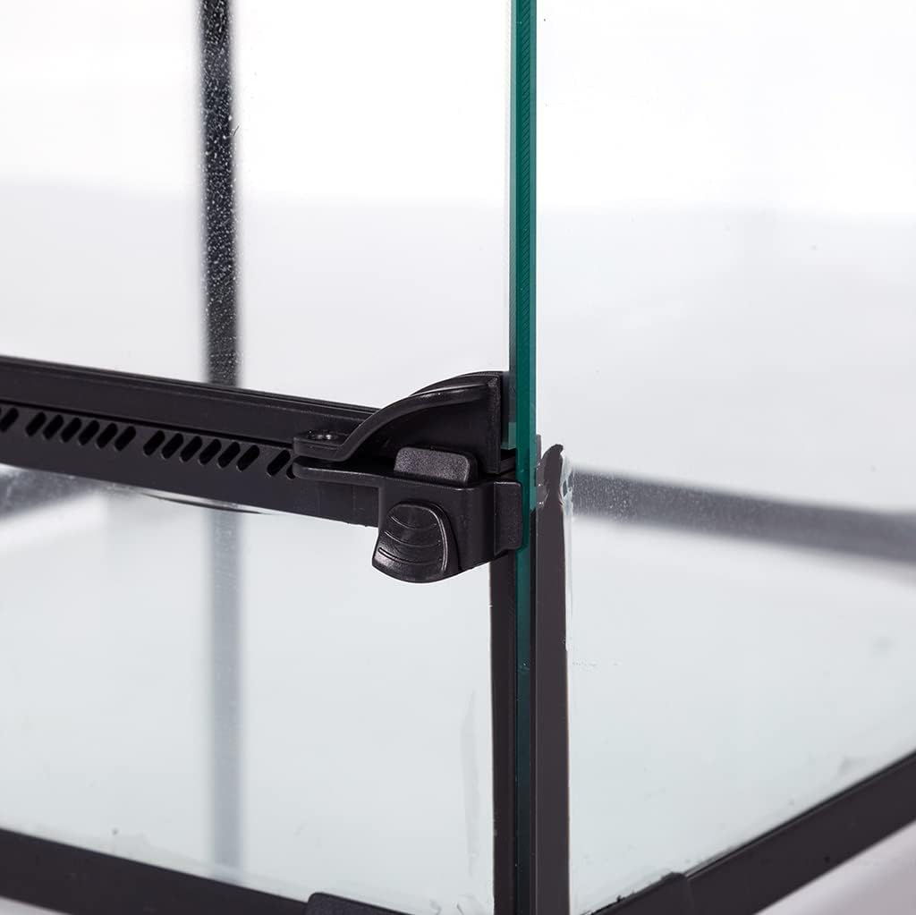 Habistat Glass Terrarium for Reptiles 12"x12"x18" – Stackable Reptile Enclosure for Inverts & Amphibians with Lock & Waterproof Base, Ideal Terrarium Tank for Chameleons, Geckos and Bioactive Setups