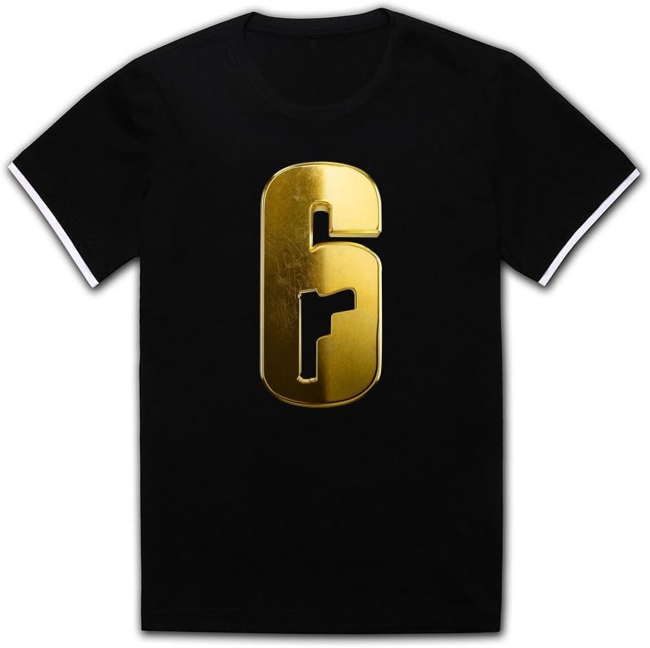 Desin Creatr Mens Tom Clancys Rainbow Six Siege Customized O-Neck T Shirts Black M