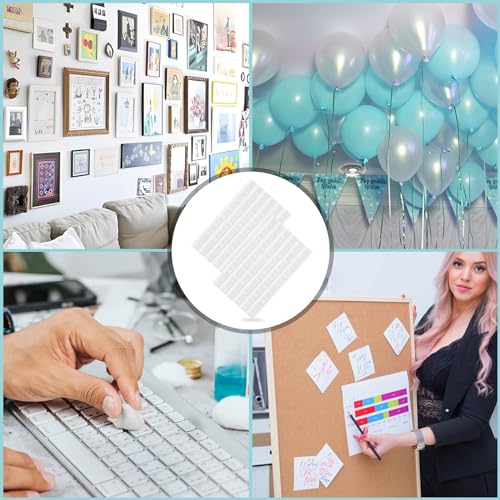 JULBEAR Klebepads, 192 Stück Klebeknete Fotokleber Klebeknete Foto Klebepads Wiederverwendbar, Wand-Safe Tack Putty, Montage-Kitt zum Aufhängen von Bildern, Postern Fotografie (Weiß)