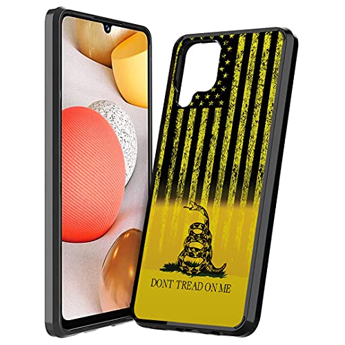 Ohiya Case Compatible for Galaxy A42 5G [Cute Slim Thin Fit Heavy Duty Men Women Girly Design Protective Black Phone Case Cover] for Samsung Galaxy A42 5G All Carriers (Don’t Tread On Me)
