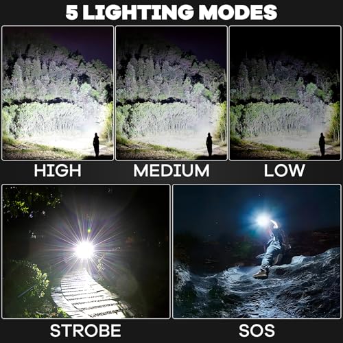 image for crazybrace Rechargeable Flashlights High Lumens, 2Pack 99000 Lumen Sup
