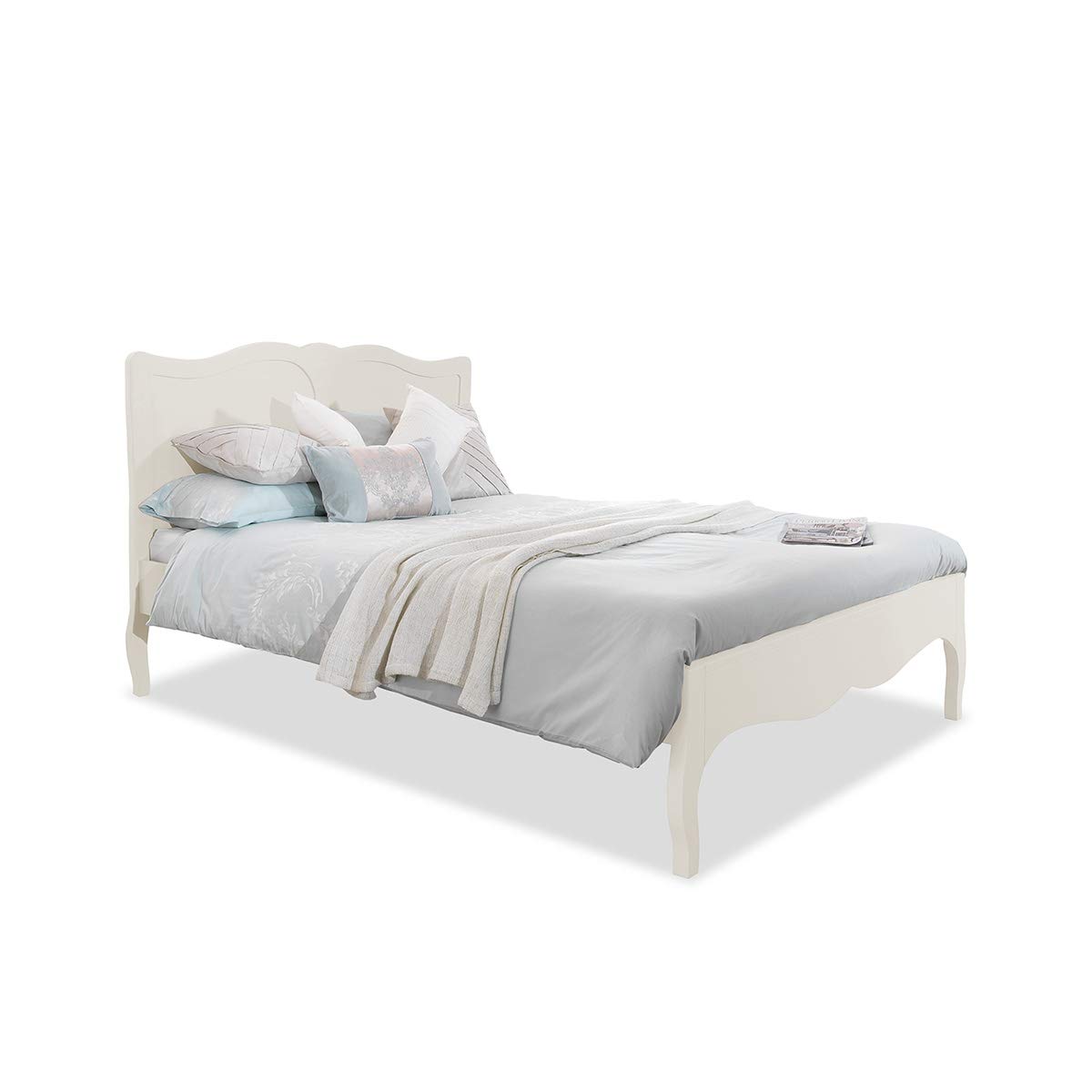 Statement Furniture Romance French Style Bed Frame with Sweetheart Frieze Design | Available in Double 4FT6 or King Size 5FT | Antique or True White Finish (Antique White, King (U.K. Standard))