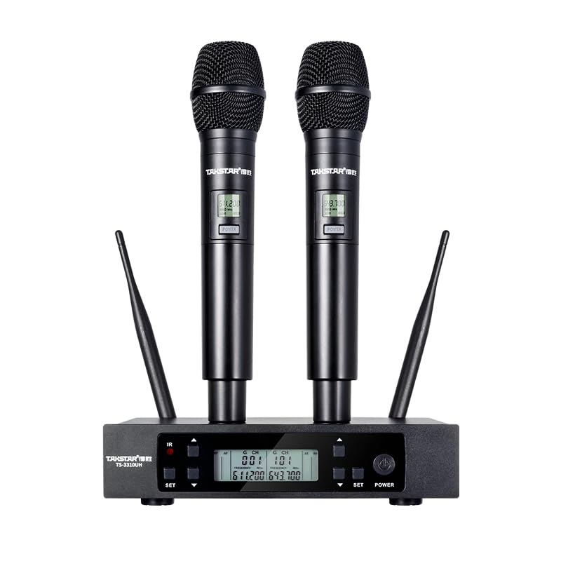 Takstar TS-3310UH Wireless Microphone System| UHF Wireless Audio, Clear Sound, Long Range for Presentations, Events, and Performances| Rechargeable Handheld Mic