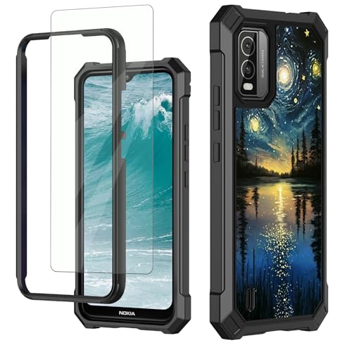 Coque Nokia C210 Rossy avec protection écran verre trempé nuit étoilée