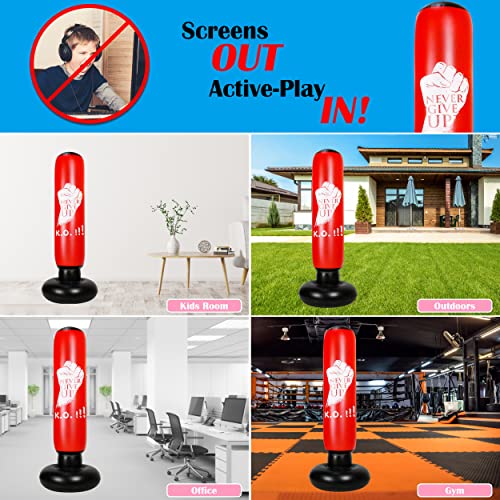Punching Bag With Stand Adult - Free Standing Punching Bag For Adults - 63" Men Standing Boxing Bag Inflatable Kickboxing Bag For Training Mma Muay Thai Fitness (Be Best) #TOP7