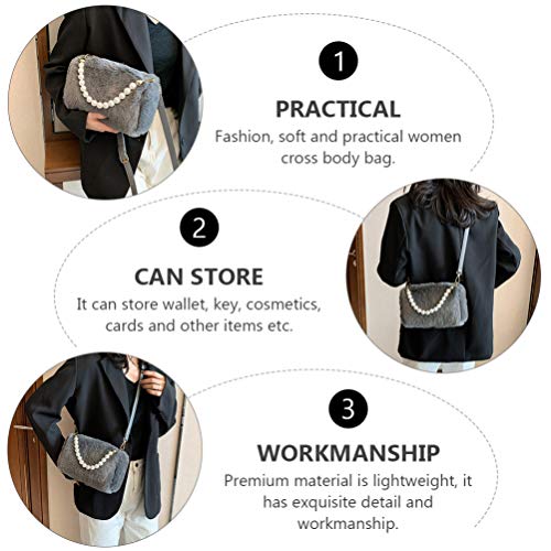 KESYOO Bolsa Feminina de Pele Falsa Cinza para Noite Telefone Carteira Bolsa Bolsa de Ombro Crossbod