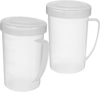 ABOOFAN 2Pcs Plastic Microwave Milk Cups Retain Freshness Soy Milk and Coffee Heating Cups Household Breakfast Mugs for Daily Use