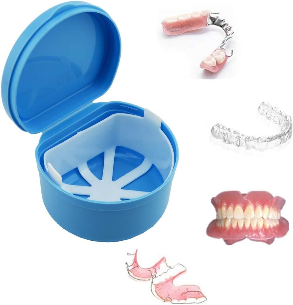 Smiledt 6PCS Denture Case Denture Bath Box Case Retainer Teeth Storage Denture Cup with Strainer : Health & Household