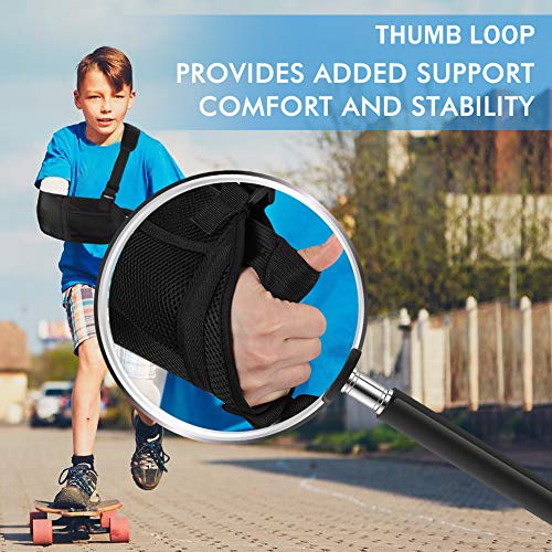 Arm Sling Support Adjustable Shoulder Wrist Elbow Sling, Stabilization for Injured Forearm Supporter Cuff Wrist Elbow Brace Immobilizer Fracture Protector for Child Kids Left and Right Hand