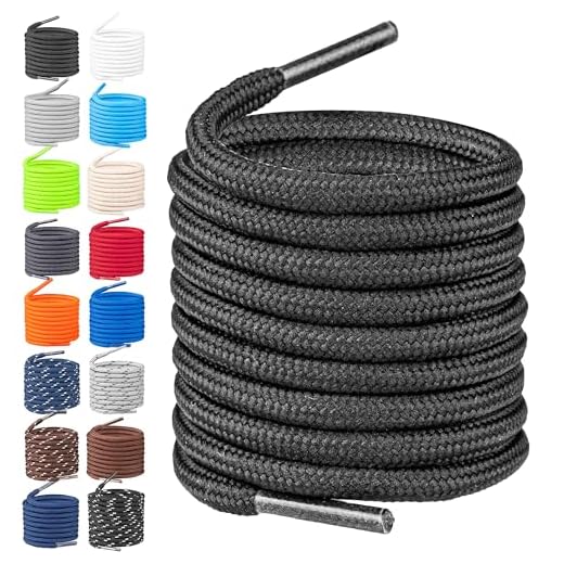 TULMERO Schnürsenkel Wanderschuhe 2 Paare Schwarz 90cm Rund - Reißfeste Schuhbänder - Strapazierfähiges Polyester Shoe laces - Ø4mm