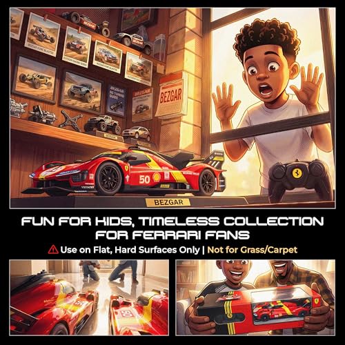 Image of BEZGAR Licensed Ferrari 499P 1:24 Scale RC Remote Race Car Toy for Boys