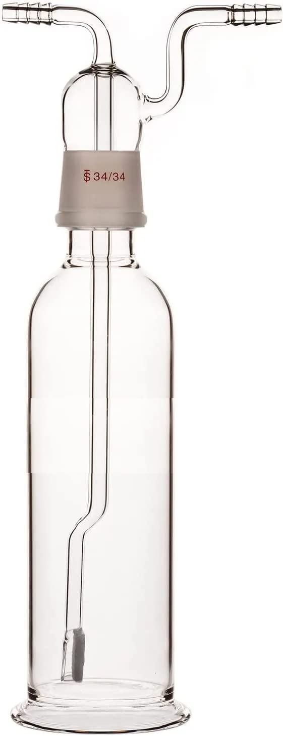 Salco Gas Washing Bottle, Borosilicate Glass 34/34 Stopper Gas Bubbler