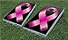 Cornhole Bag Toss Game Board Vinyl Wrap Skin Kit - Hope Breast Cancer Pink Ribbon on Black (fits 24x48 Game Boards - Gameboards NOT Included)