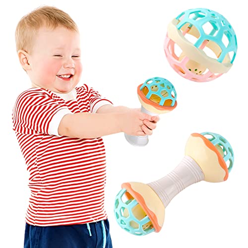 Xqw Baby Rattle Toys,My First Rattles Toy For Babies,Hand Shakers Oball Rattle Toy Set Of 3,Infant Rattles Easy Grasp Baby Toy,Newborn Gift Baby Sensory Developmental Toys 0-18 Months #TOP5