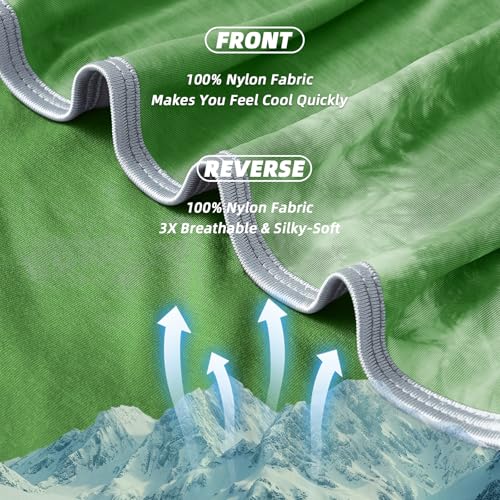 Image of inhand Cooling Blanket King Size (90 inchx108 inch), Cooling Blankets for Hot Sleepers, Absorbs Heat to Keep Adults Cool for Summer Nights Sweats, Thin Cold Lightweight Blanket for Couch Bed, Grass Green