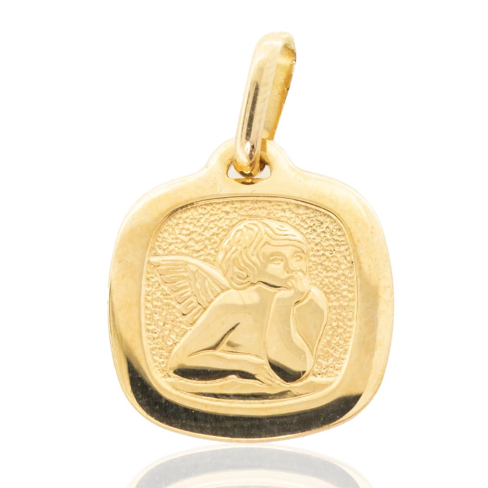 Medaille aus Gelbgold Taufe Engel
