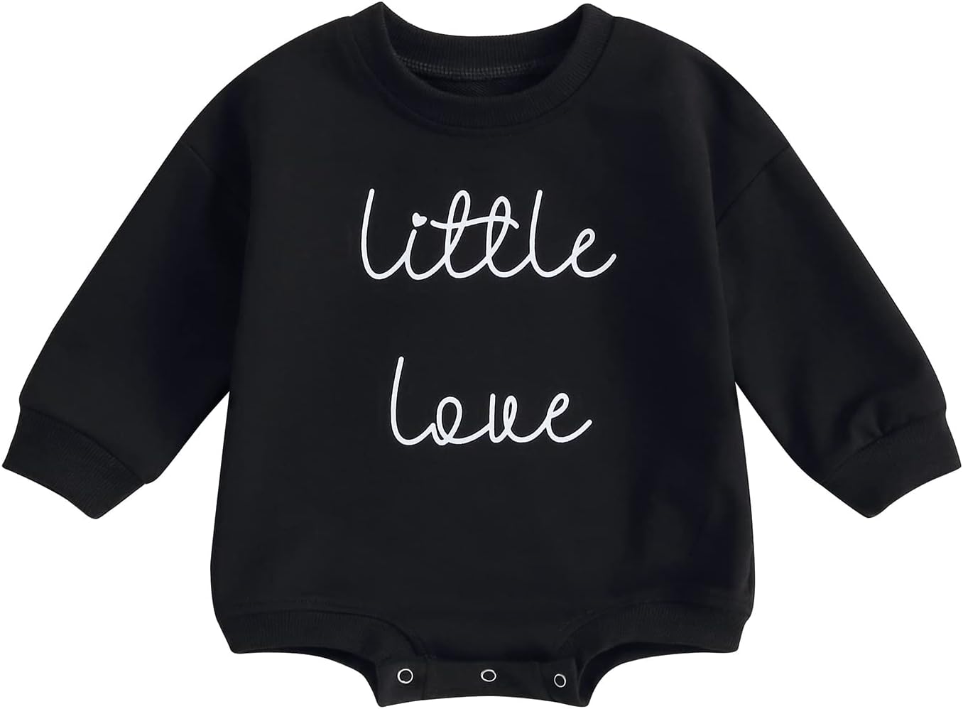BOIBOKOKO Newborn Baby Boy Girl Clothes Little Babe/Love Letter Print Sweatshirt Romper One Piece Romper Fall Winter Outfit
