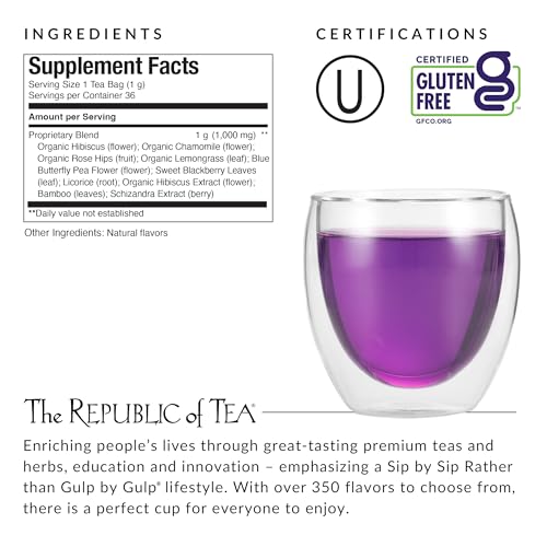 The Republic of Tea Beautifying Botanicals® Beauty Sleep Chamomile Rose Herbal Tea Bags (36 count) - Image 5